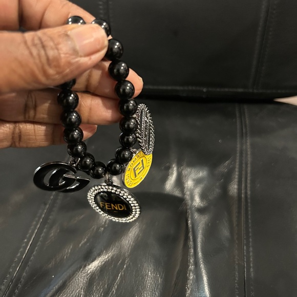 Hand Made Black Beaded Bracelet with Charms - Picture 5 of 5